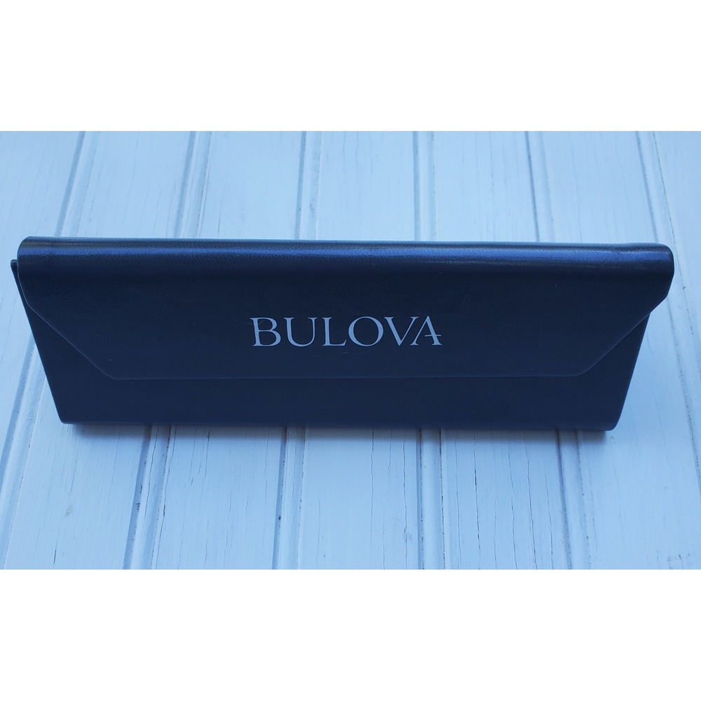 Bulova Dark Gray Magnetic Eyeglass Sunglass Case Hard Shell Protective Cover
